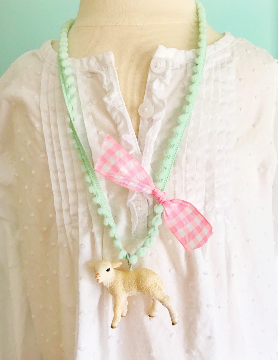 Lamb Necklace. Easter Necklace. Kids Necklace. Girls Easter