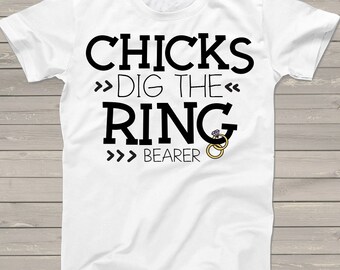 Ring Bearer shirt - chicks dig the ringer bearer shirt gift CDRB