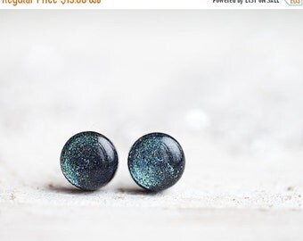 Deep purple stud earrings Glitter stud earrings by BeautySpot