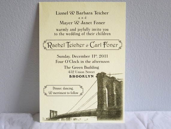 Brooklyn Themed Wedding Invitations 3