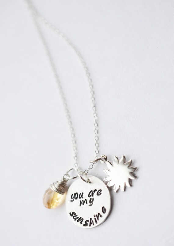 You Are My Sunshine Necklace Personalized You Are by bellezamia