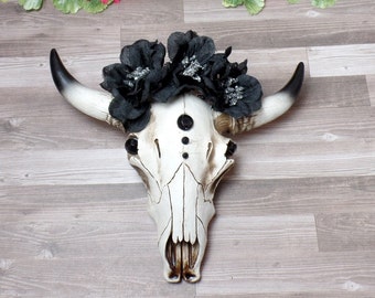 Decorated cow skull | Etsy