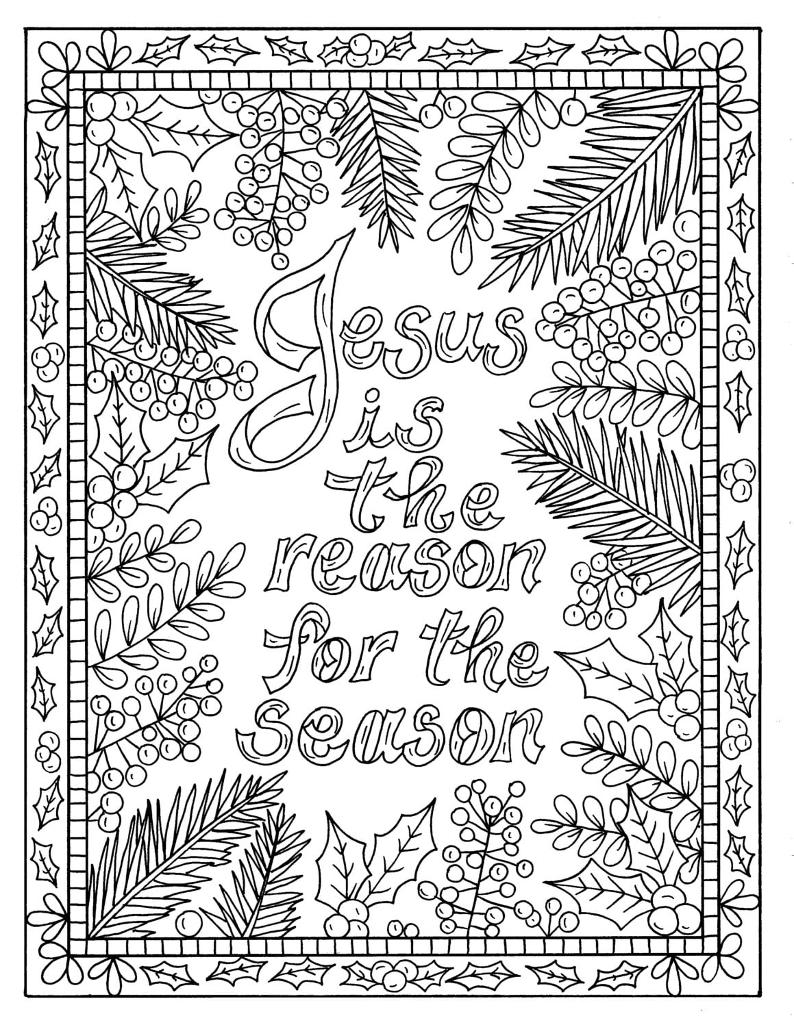 5 Christian Coloring Pages for Christmas Color Book Digital