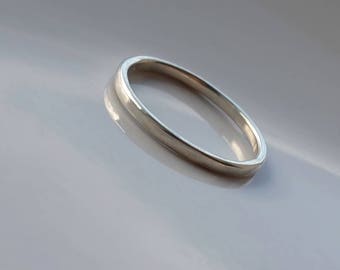 Thin 9k White Gold Wedding Band for Women or Stacking Ring