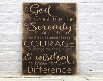 Items similar to The Serenity Prayer - 4x6 Framed Print - Green Frame ...