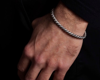 Silver rope chain bracelet Men Silver bracelet silver
