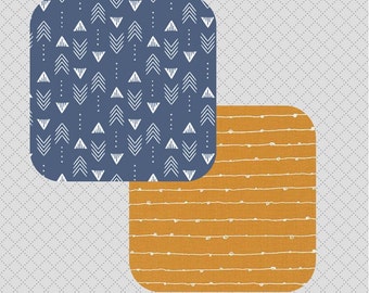 Custom Aztec Southwestern Style Nursery Curtains Navy