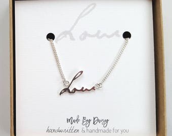 Custom Handwriting- Personalized Womens- Customized Gifts- Handwriting Jewellery- Name Necklace- Family Necklace- Birthday Necklace- Silver