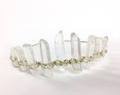 Ice Queen Crown, crystal crown, quartz crown, raw crystal crown, crystal headpiece, clear crystal crown, mermaid crown