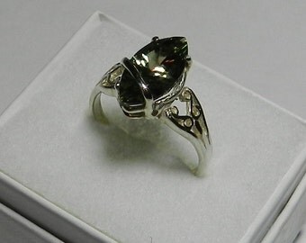 Oregon Sunstone Ring, Teal Blue Green Marquise !! #20