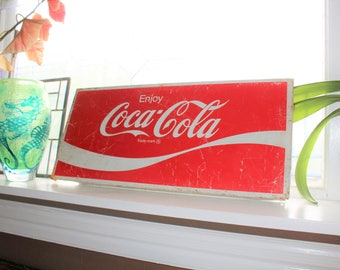 Vintage Coca Cola Sign 22 x 10 Retro Coke Diner Decor
