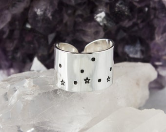 Virgo Zodiac Constellation Ring. Zodiac jewelry. Virgo birthday gift ring. Zodiac ring. Sterling Silver or Aluminum Constellation ring RTS