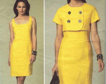 Vogue American Designer Tom and Linda Platt Sheath Dress and Bolero Pattern 1237. Uncut, FF Sizes 14-16-18-20 Bust 36-38-40-42