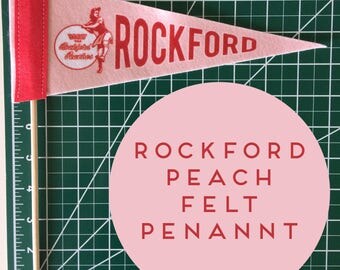 mini replica league of their own pennant 4" x 10" - rockford peaches baseball