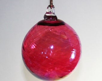Hand Blown Glass Christmas Ornaments - Ruby Pink