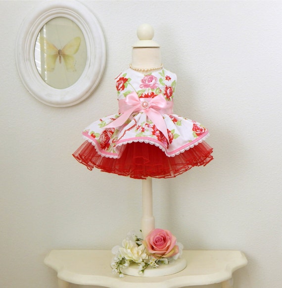 Fancy Dog Dress Valentine Dog Dress Dog Dress by PippaAndPenelope