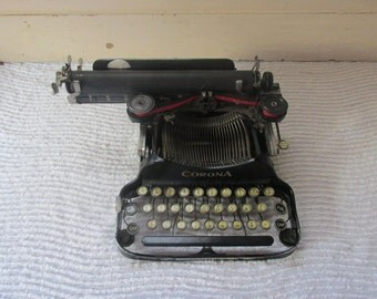 Corona Typewriter Portable, Antique Manual Folding Corona Typewriter