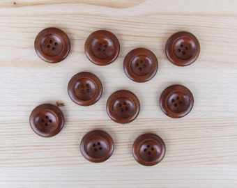 25 mm - 10 buttons wood buttons