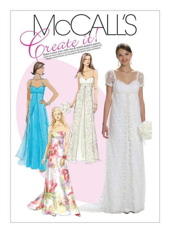 FORMAL WEDDING PROM Dress Pattern by McCall's 6030 Size