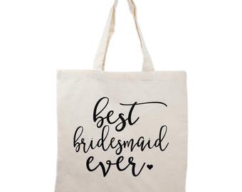Bridesmaid Tote Bag Gift, Bridal Party Tote Bags, Wedding Canvas Bags, Bridesmaid Gifts, Mother of Bride/Groom Gifts, Maid of Honor Gift