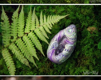 Lilac Dreams - OOAK crystal and clay necklace