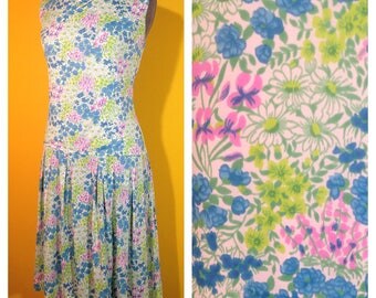 Vintage '60s floral Dress, Size Medium