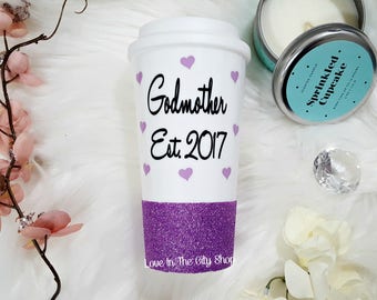 Godmother Gift, Best Godmother, Will You Be My Godmother, Godmother Mug, God Mother Mug, Custom Glitter Mug, Godmother Glitter Mug