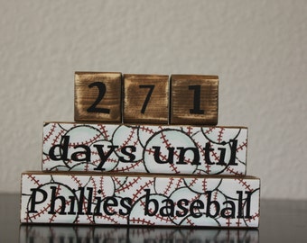 Countdown Baseball Fan Gift- Baseball Countdown Blocks Personalized Baseball Fathers Day Personalized Dad Baseball Gift Opening Day Baseball