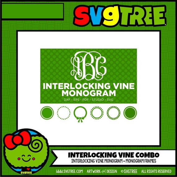 Download Interlocking Vine Vine Monogram SVG Monogram Frame SVG