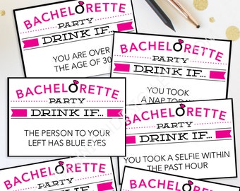 Bachelorette Party Game - Drink If Game - Printable Bachelorette Game - Bachelorette Party - Drink If Game - Bachelorette Drinking Game