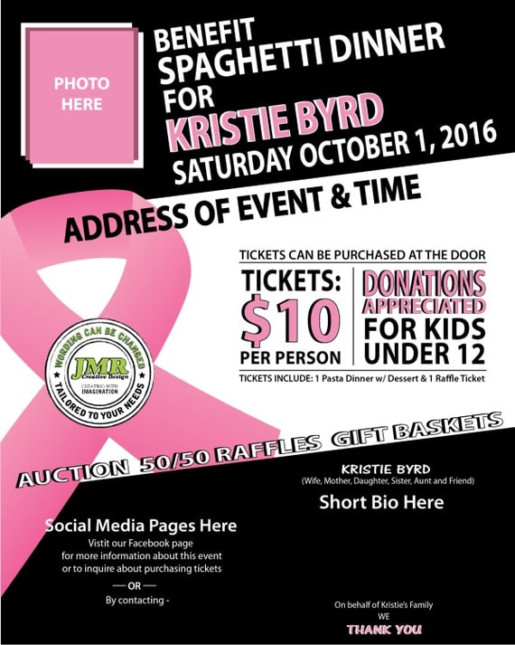 Cancer Benefit Flyer Fundraiser Flyer Cancer Ribbon Event