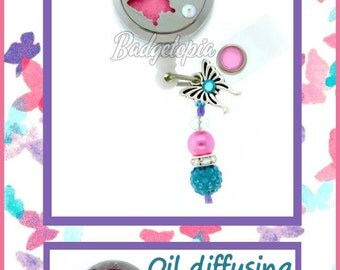DESIGNER SERIES Oil Diffusing Locket Badge Retractable Badge Holder~ Oil Diffusing Pad Badge~ EOD01