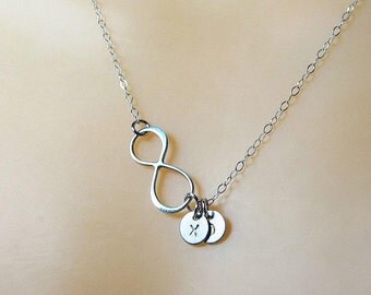 Family necklace Mother necklace Grandma Nana necklace Daughter necklace Personalized necklace Silver Infinity necklace Initial necklace N18
