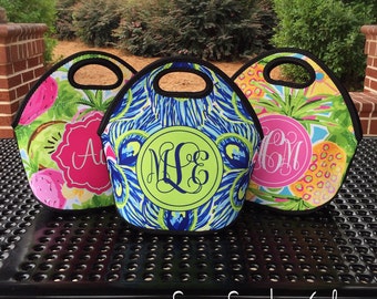 Monogrammed Lunchbox, Monogram Lunch Bag, Monogrammed Lunch Tote, Personalized Lunch Tote, Monogrammed Gift for Her |