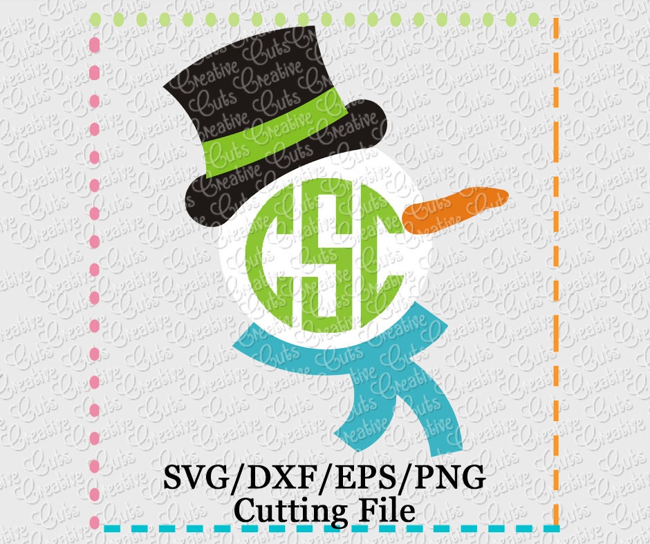 Download EXCLUSIVE Snowman Monogram SVG Cutting File snowman monogram