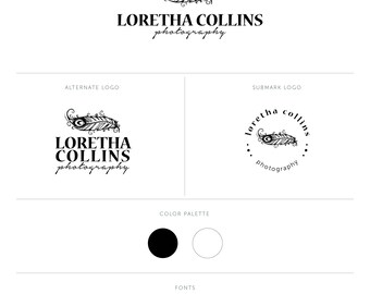 Branding Kit, Premade Branding Package, Photography Logos and Watermarks, Watercolor Boho Marketing & Branding Set
