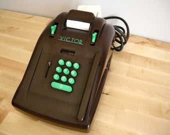 Victor 1930's Bakelite Adding Machine ~ Electric 10 Key ~ Vintage Calculator