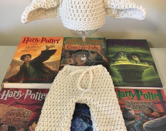 Newborn Dobby hat and pants, baby Dobby Halloween costume, baby Dobby photo prop, Harry Potter baby gifts, Dobby baby clothes, boy Dobby hat