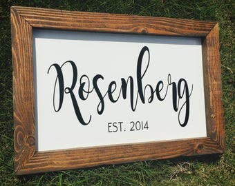 Personalized Sign for Home Family Established Sign Rustic Wood Family Name Sign Established Sign Fixer Upper Style Decor Fixer Farmhouse