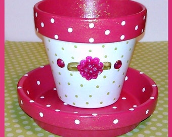 Patriotic Pride 3.5 inch Flower Pot and Saucer