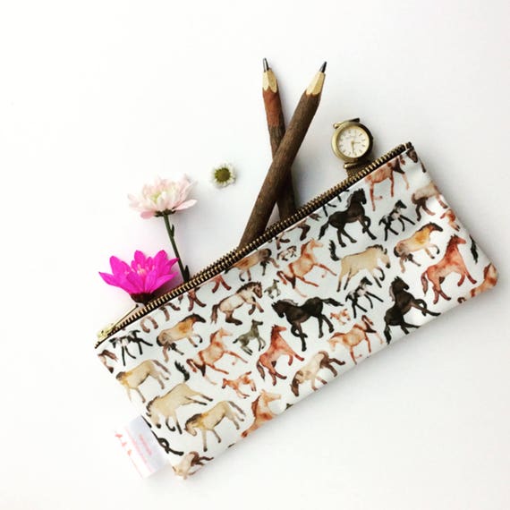 Horse Pencil case Equine Gift Pencil Case Make Up Bag
