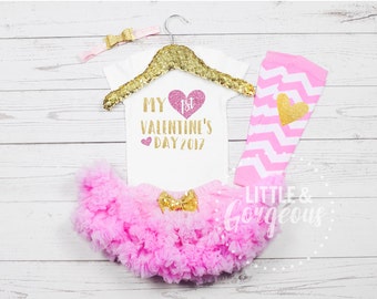 Girls First Valentines Outfit, Baby Girl First Valentine Onesie, 1st Valentine Outfit, Valentine Onesie, 1st Valentines, Valentines Day