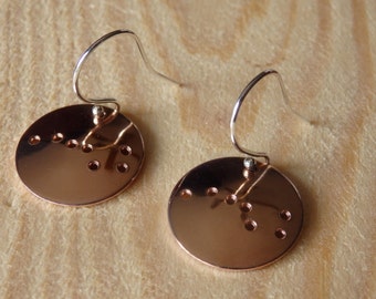 Copper Big Dipper Constellation Earrings with Sterling Silver Earwires, Plough Star Earrings, Ursa Major Constellation, Polaris North Star
