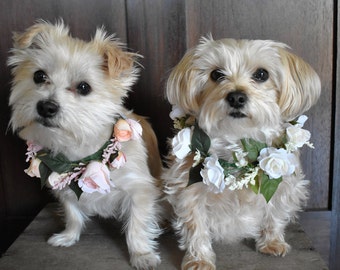 Dog Flower Collar, Dog Wedding Collar, Dog Flower Crown, Dog of Honor, Dog Wedding Attire, Wedding Flower Collar, Pet Flower Collar