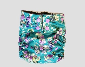Summer Floral- One Size Cloth Diaper- Pocket Diaper- Ai2- AIO- Floral Cloth Diaper- Photo Prop- Girly Cloth diaper- Diaper cover- cloth wipe