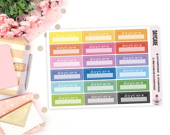 Daycare Labels || 18 Planner Stickers, Functional Labels, Daycare Planner Stickers, Label Stickers, Planner Decor, Stickers For Planners