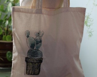 TOTE BAG Yellow cacti with a pocket
