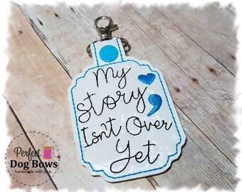 Semicolon Key Chain, Semicolon Key FOB, Suicide Awareness, Purse Charm, Awareness Key ring, Semicolon Gifts, Inspirational Keychain
