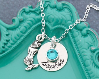 Mermaid Necklace • Personalized Mermaid Gift • Silver Mermaid Charm Necklace • Beach Necklace • Girls Mermaid Jewelry •Beach Wedding Jewelry