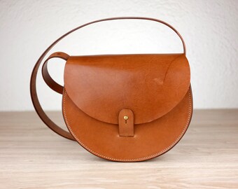 Woman's Leather Purse, Sol Saddlebag, Handmade Crossbody Bag, Brown Purse, Vintage Leather Pouch, Vegetable Tanned Leather Bag, Shoulder Bag
